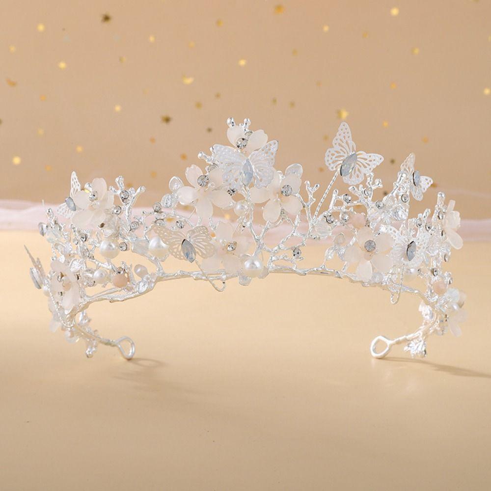 Wedding Prom Party Hair Headband Baroque Rhinestone Crown Hair Jewelry Crystal Butterfly Hairband