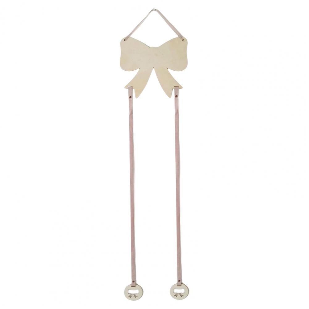 Wooden Swan Bow Shape Baby Hair Clips Holder Hanging Pendant Portable Hairband Storage Pendant Organizer Wall Ornaments