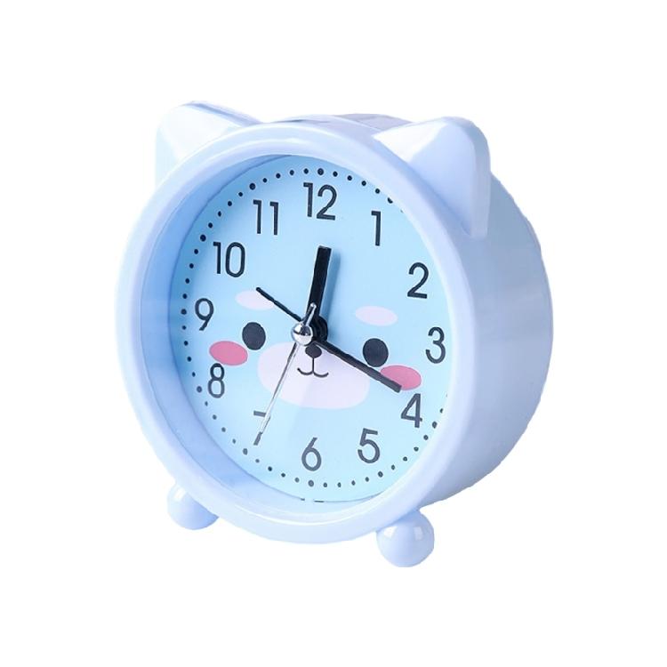 Kids' Decorative Kitten Alarm Clock with Ears and and Quiet Movement Perfectly for Bedroom or Dorm Accessory