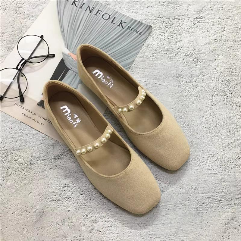 Fashion 2025 Flat Shoes Women's Spring Autumn New Vintage Mary Jane Shoes Women's Shallow Square Toe Large Size Women's Shoes 41-43