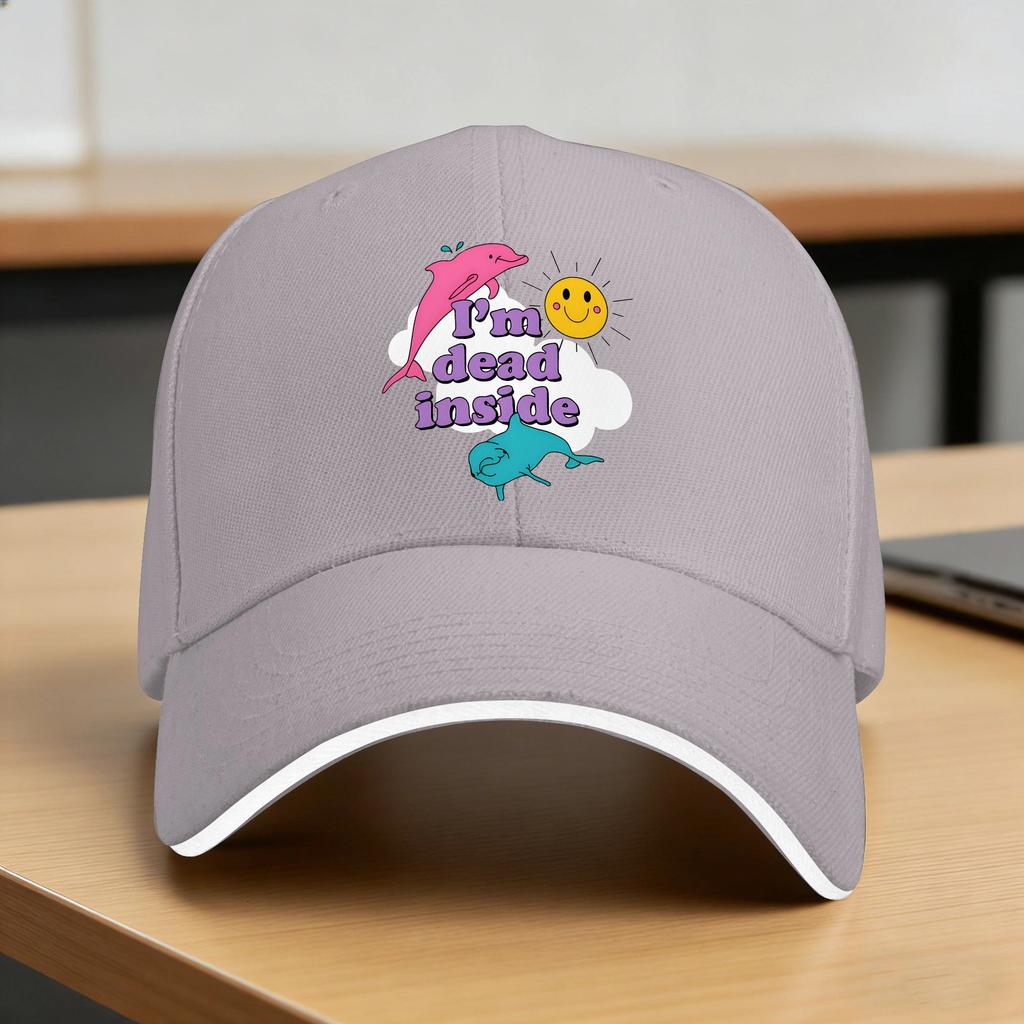 Sommer Ich bin innerlich tot Baseballkappe Laufen Hippie Lässig Print Sonne Hip Hop Hüte Damen Unisex Großhandel Baseballkappen