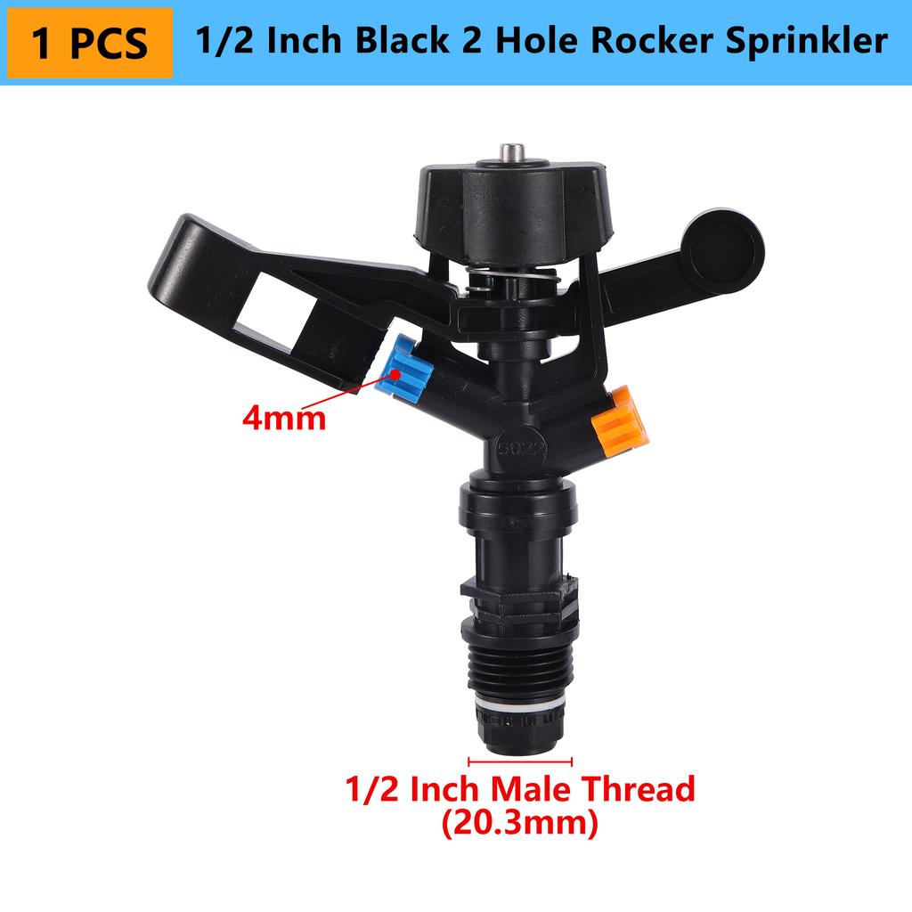 1/2"3/4" 360 Degree Auto Rotating Sprinkler Lawn Impact Sprinkler Adjustable Agricultural Irrigation Rocker Rotating Sprinkler
