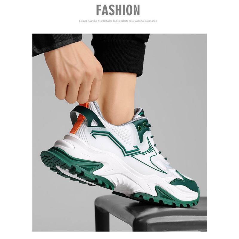 Men's Chunky Sneakers New Breathable Mesh Sports Shoes Non-slip Casual Running Shoes For Men Thick Sole Platform Dad Shoes