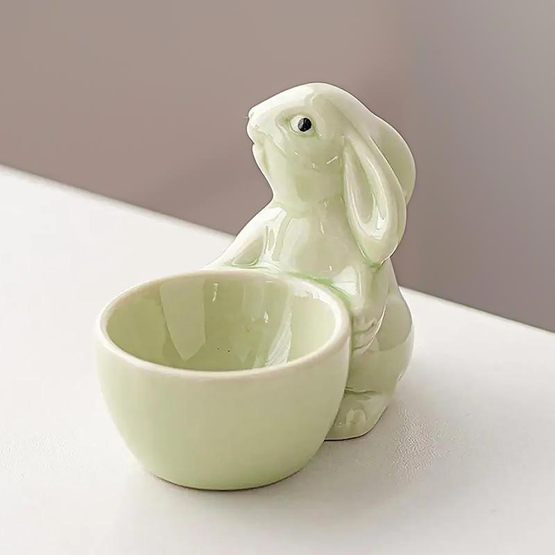 ARFUKA Set Da 3 Portauovo In Ceramica A Forma Di Coniglio – Adorabile Regalo Di Pasqua Per Colazione E Tavola