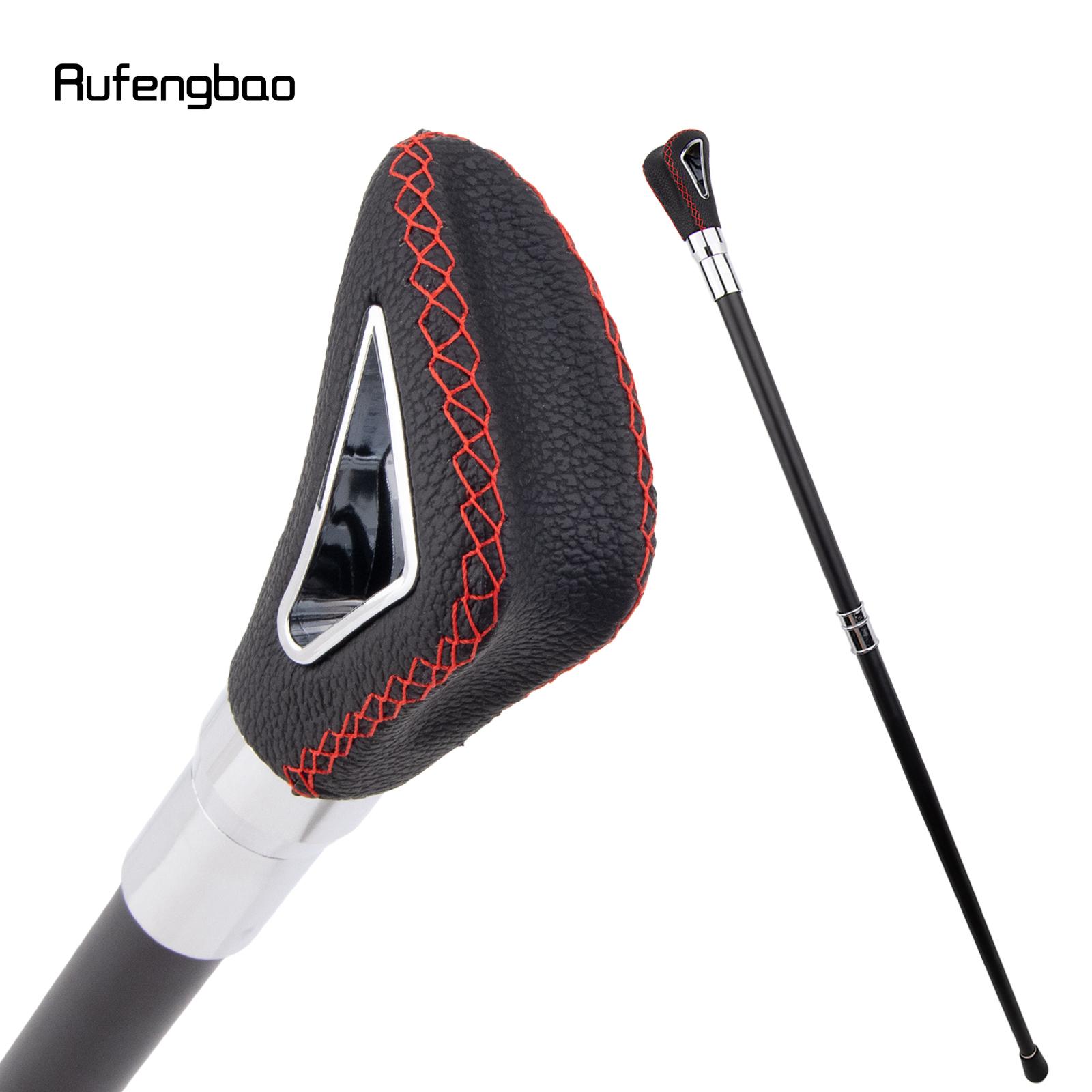 

Black Red Leather Silver Walking Cane Fashion Decorative Walking Stick Gentleman Elegant Cosplay Cane Crosier 93cm