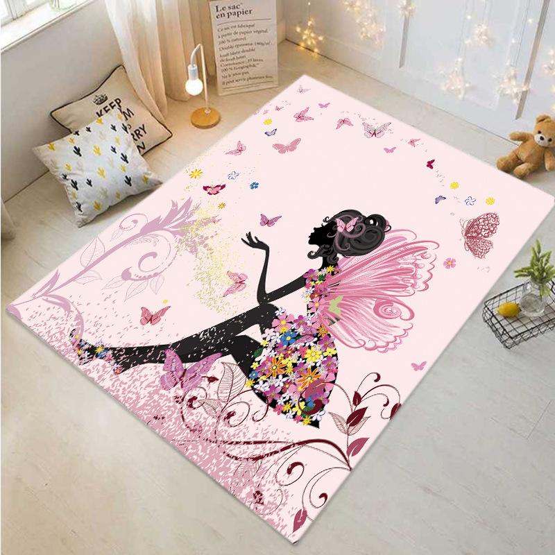 Pink Children's Hopscotch Boy and Girl Cartoon Game Carpet Kindergarten Early Education Baby Crawling Mat Non-slip Mat Home