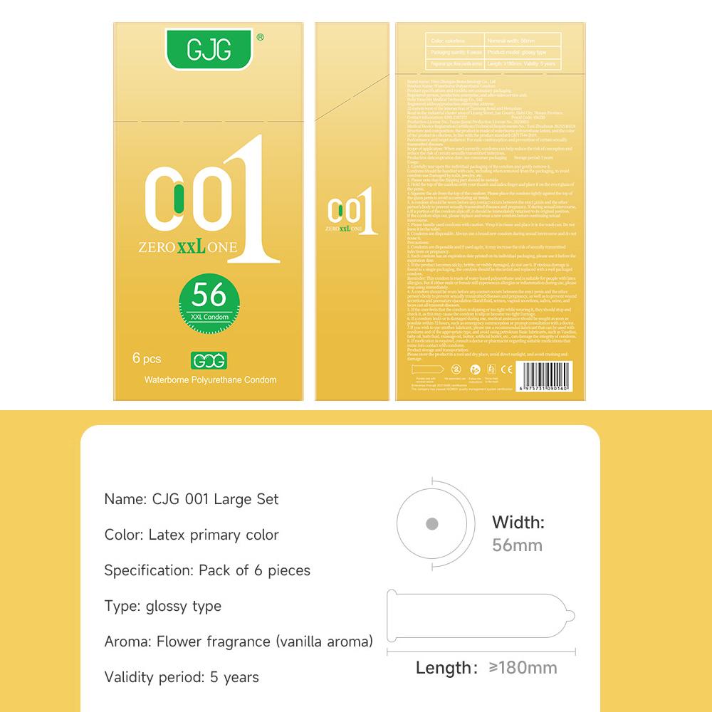 001 Ultra-thin 56mm Condom Super Lubrication Transparent Natural Latex Condom Safe Sex Sex Product for Male