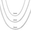 40-75cm  Copper-Color 1mm/2mm/3mm Solid Snake Chain Necklace For Men Women Fashion Jewelry For Pendant Free Shipping