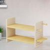 Desktop Organizer Shelf with Open Top Compartments Multi Layer Desktop Display Hole Board Bookcase for Home Office Dormitory