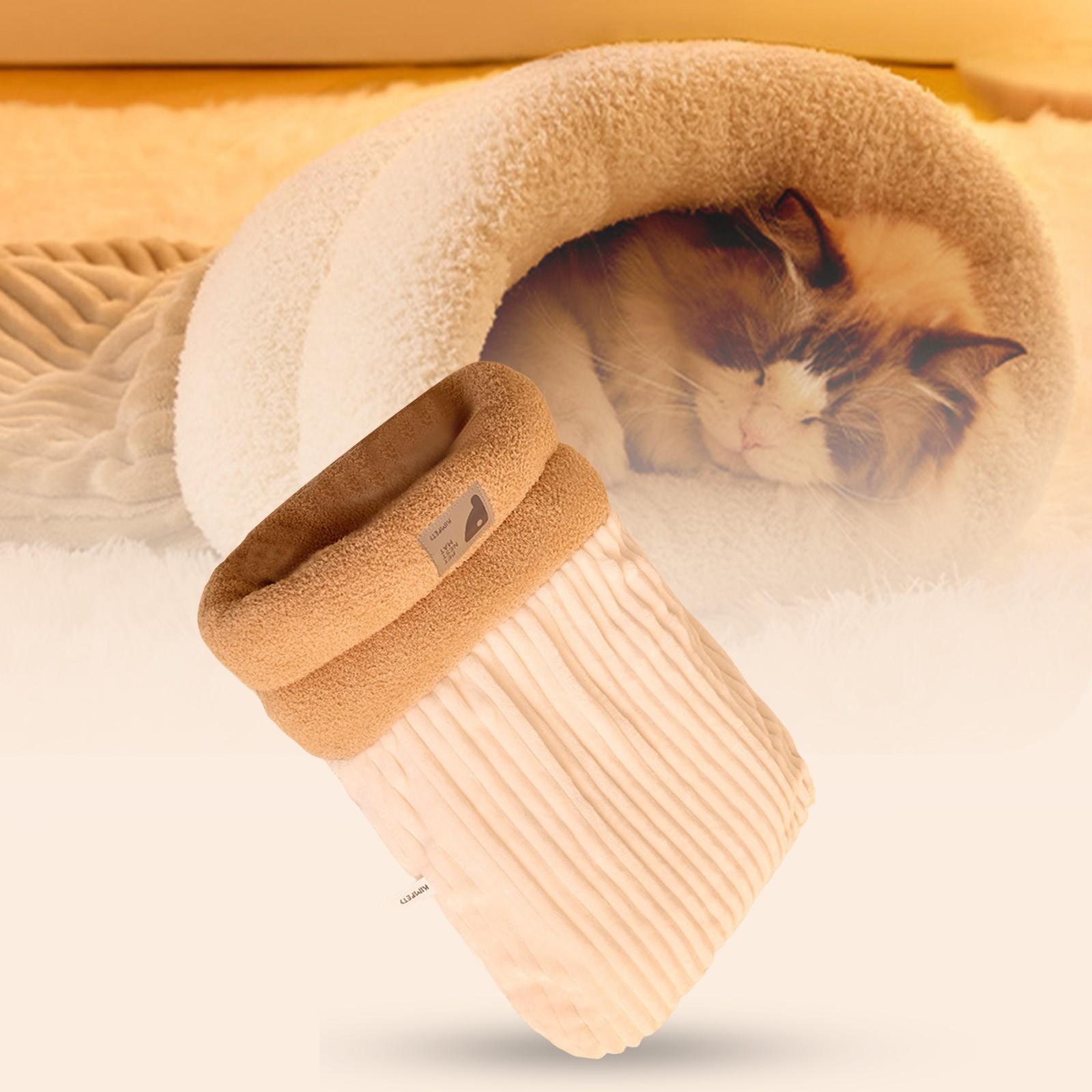 

Спальный мешок для кошек, мягкий, пушистый, утолщенный, с карманами для домашних животных, стеганое одеяло, кровать для котенка, щенка, мягкое удобное гнездо, товары для домашних животных One Size