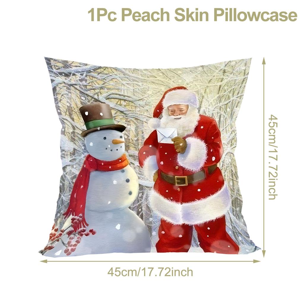 Christmas Santa Cushion Cover Pillowcase Merry Christmas Decor For Home 2025 Navidad Natal Cristmas Xmas Gift Happy NewYear 2025