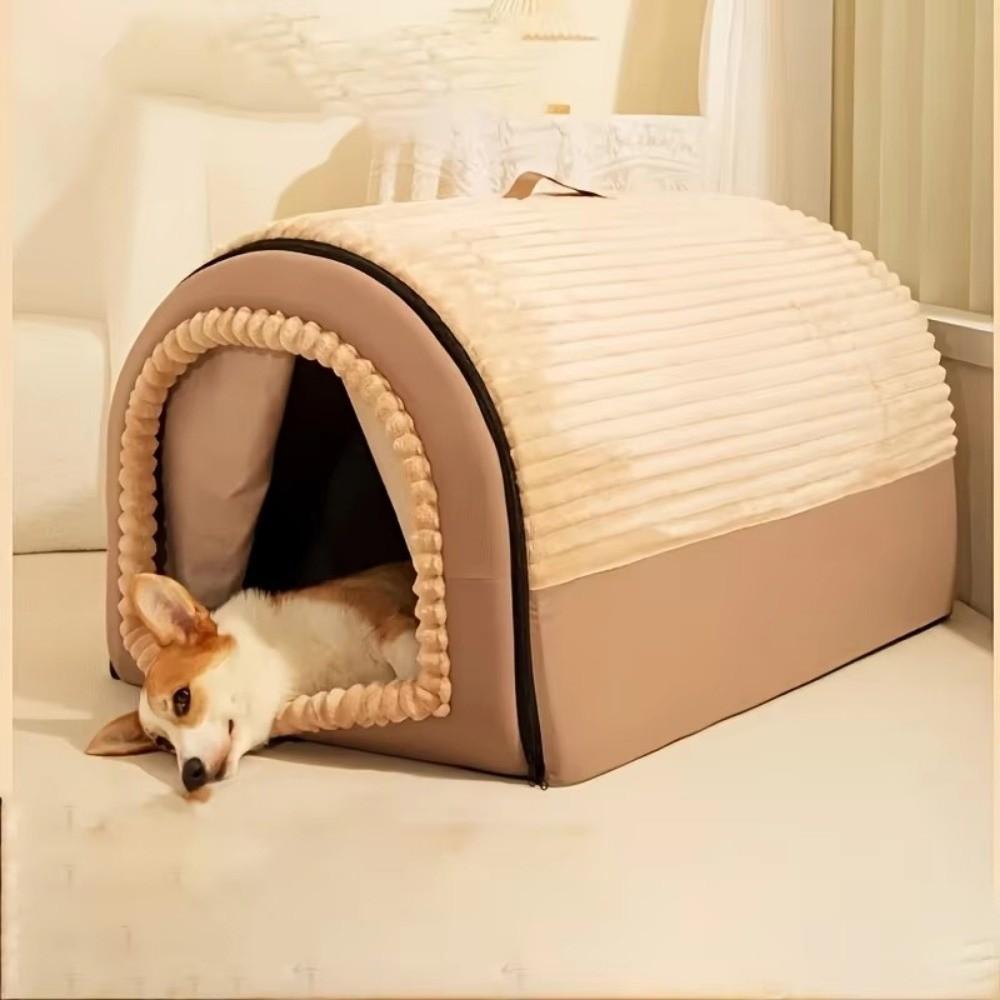 Enclosed Pet House Detachable Warm Tent Winter Dog Bed & Cat Bed  For Small Animals