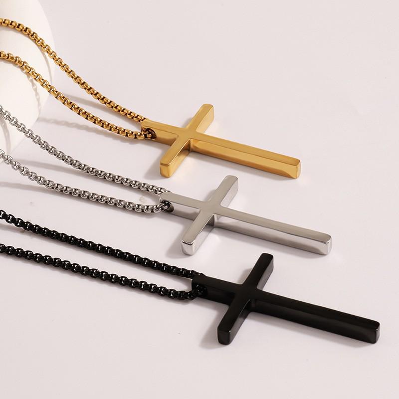 Titanium Steel Cross Necklace - Luxury Design for Women