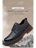 Men's Leather Thick-Soled Casual Derby Shoes for Spring/Autumn - Formal Black Low-Top Martin Boots