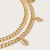 Fashion Ladies Exquisite Waist Chain Leaf Shell Metal Double Layer Beautiful Waist Chain Boho Women's Waist Chain