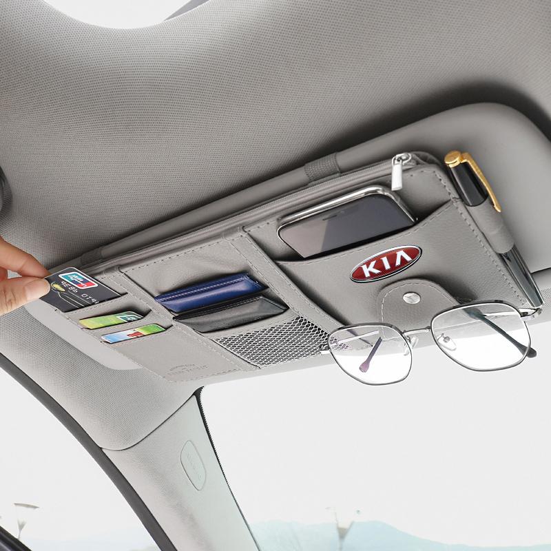 1Pcs Car Sun Visor Point Type Multi-function Storage Bag Car Accessories For Kia Rio Sportage R K3 K4 K5 K6 K7 K8 Ceed Sorento Cerato Soul