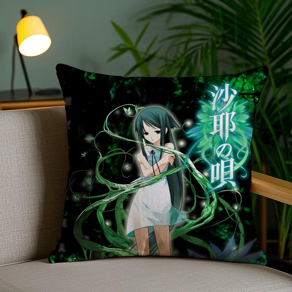 Animethe Song Of S-Saya Cushion Cover Plush Fabric Soft Double-Sided Printed Sofa Pillow Case Colorfast Home Decor Gift