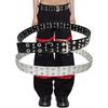 European and American Fashion Auto-eye Chicken Eye Belt Men's Rivet Retro Belt Double-pin Buckle No Punch Belt Punk