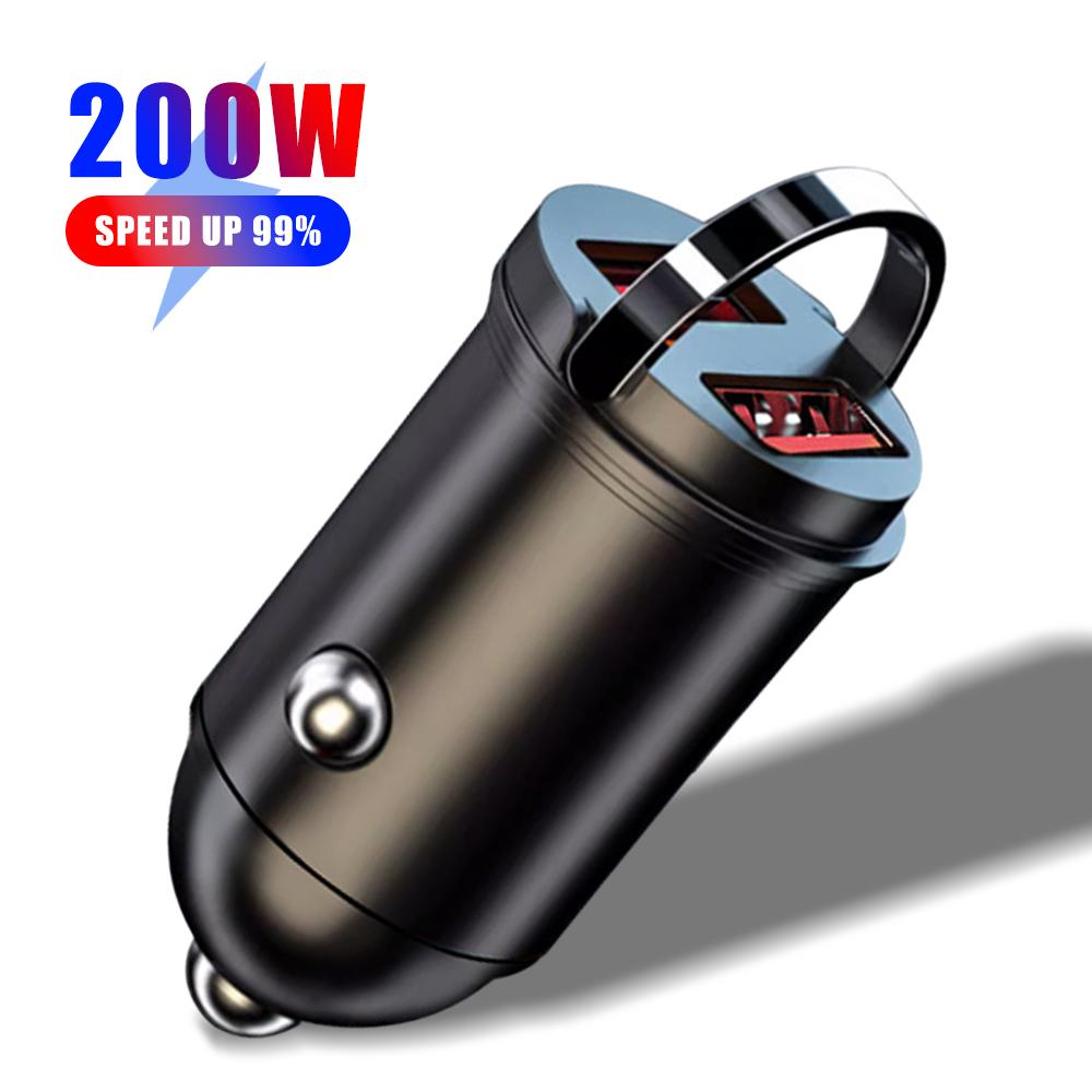 200W Car Charger Dual Ports Fast Charging QC3.0 USB Adapter Car Phone Charger Single Port 100W USB Converter For iPhone Samsun