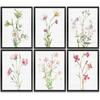 Gubrandin 6PCS Vintage Botanical Wildflower Art Wall Art Prints Artwork Paintings for Home Farmhouse Office Bathroom Kitchen Bedroom Wall Decor (8x10
