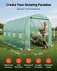 Walk-in Tunnel Greenhouse, 4.48x1.97x1.97 M Hoop House Greenhouse Tunnel with Watering System, Plant Hot House with Steel Frame, PE Cover, Roll-Up