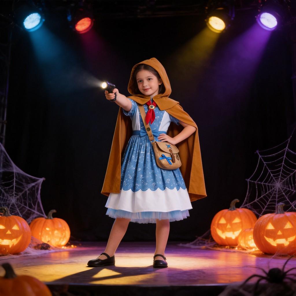 Stranger Things Holly Wheeler Cosplay Kostüm für Kinder mit Prinzessinnenkleid und Umhang für Halloween und Rollenspiele