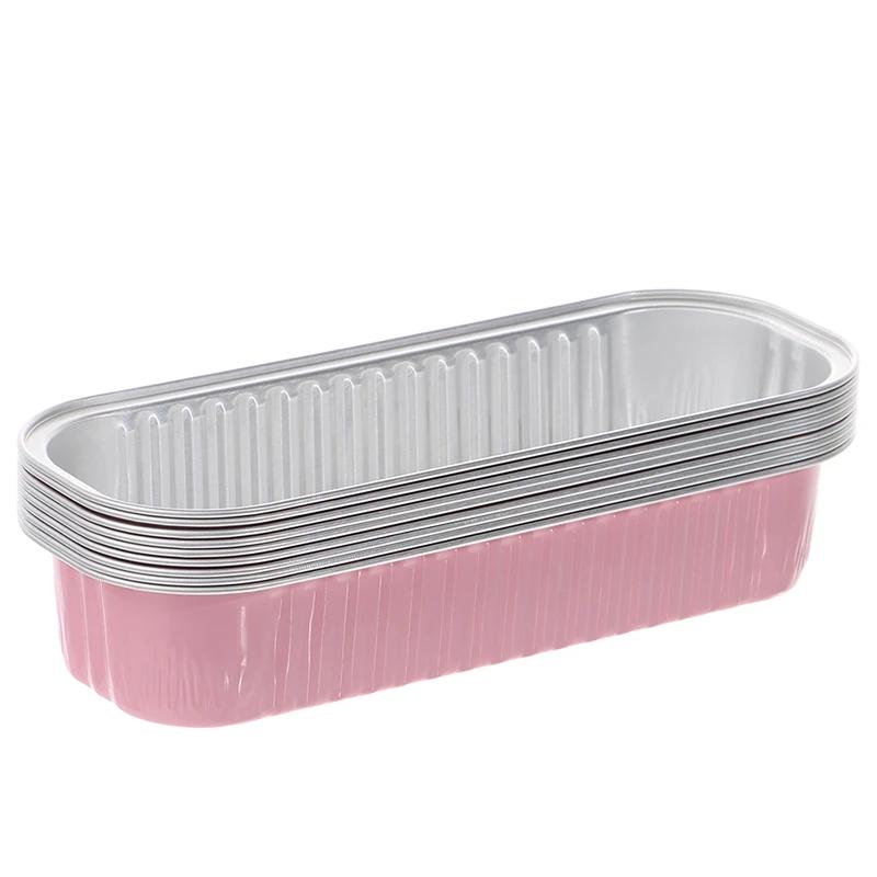 10pcs 200ml Aluminum Foil Loaf Pans With Lids Rectangle Non-Stick Baking Tins Bread Packing Container Disposable Bakeware Molds