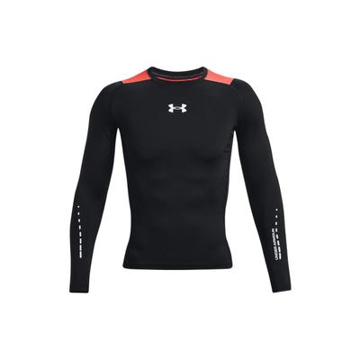 Maglietta a Compressione a Maniche Lunghe Color Block con Logo Uomo top Nero 1370661-001