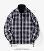 Men's Casual Double-Sided Plaid Patchwork Jacket - Stand Collar, Versatile Spring/Autumn Outerwear in American and Japanese Style
