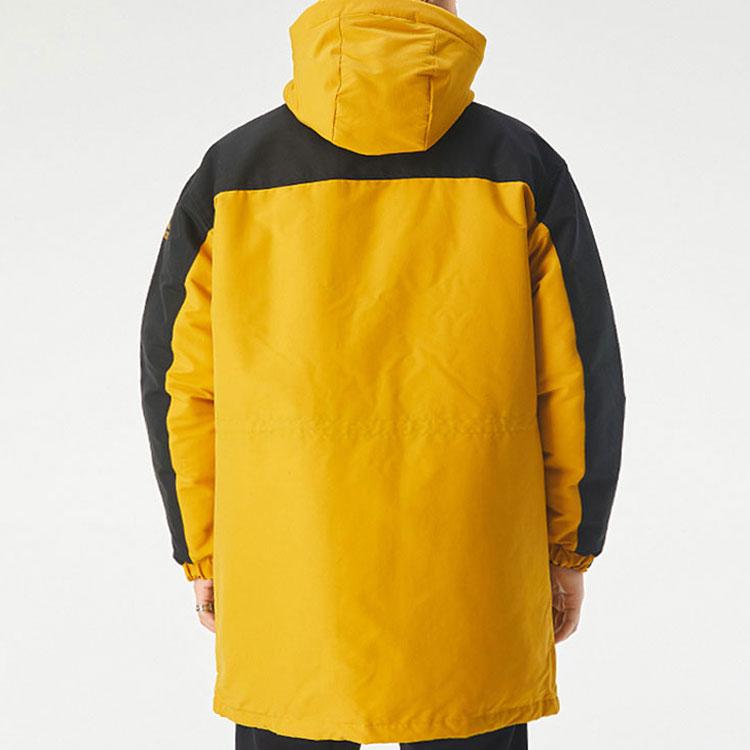 Adidas Large Pocket Outdoor Windproof Mid-Length Hooded Long Sleeve Coat Down Jacket Men Outerwear Han-Jade White-Gold GN9833