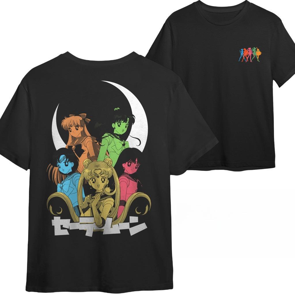 

Японское Аниме Японская Уличная Одежда Футболка Сейлор Мун Лето Новинка Ретро Мужская и Женская Уличная Одежда 4XL