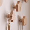 Wooden Wall Hook Cute Cartoon Solid Wood Heavy Duty Decorative Hanging Hook For Coat Hat Towel Entryway Bedroom Home Decor