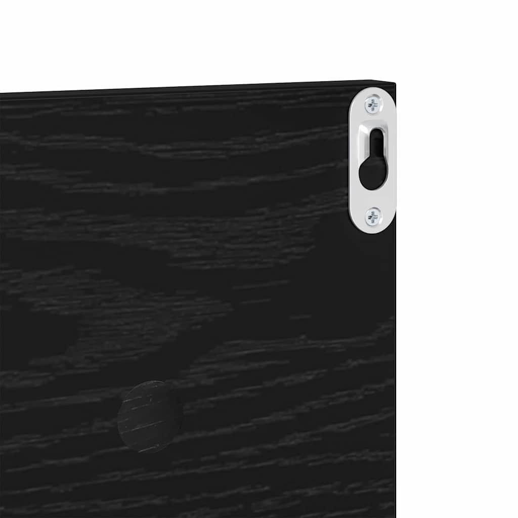 Wall Shelf Set 4 pcs Black Oak Effect 80 x 11.5 x 18 cm