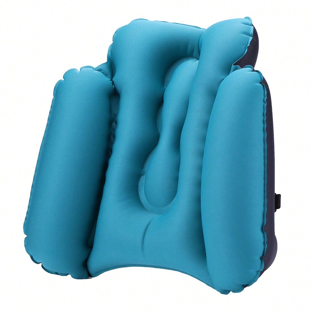 Oreiller de taille gonflable à presser Oreiller de taille pour chaise de bureau Oreiller de taille gonflable Peacock blue