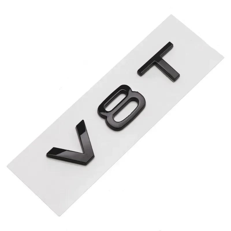 3D ABS V6T V8T Logo Car Rear Boot Trunk Side Fender Car Emblem Badge Sticker Decals For A4L A5 A6L A7 S4 S5 Car Accessories