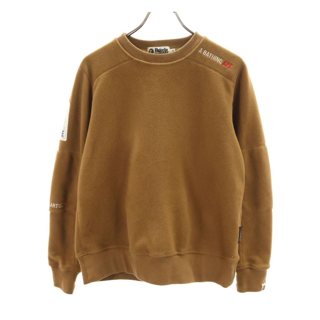 A BATHING APE Long sleeve freeze trainer S Brown Polartec Men's Used