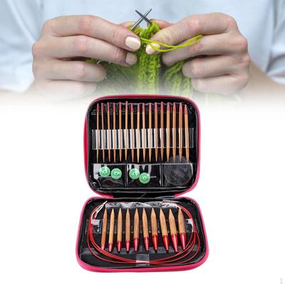 Circular Knitting Pins Set 13 Sizes Crochet with Storage Case for Small Project