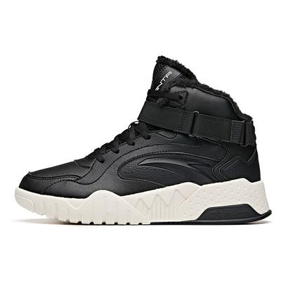 Comfortable Fleece High-Top Sneakers Women Sneakers Black White 922048901-2