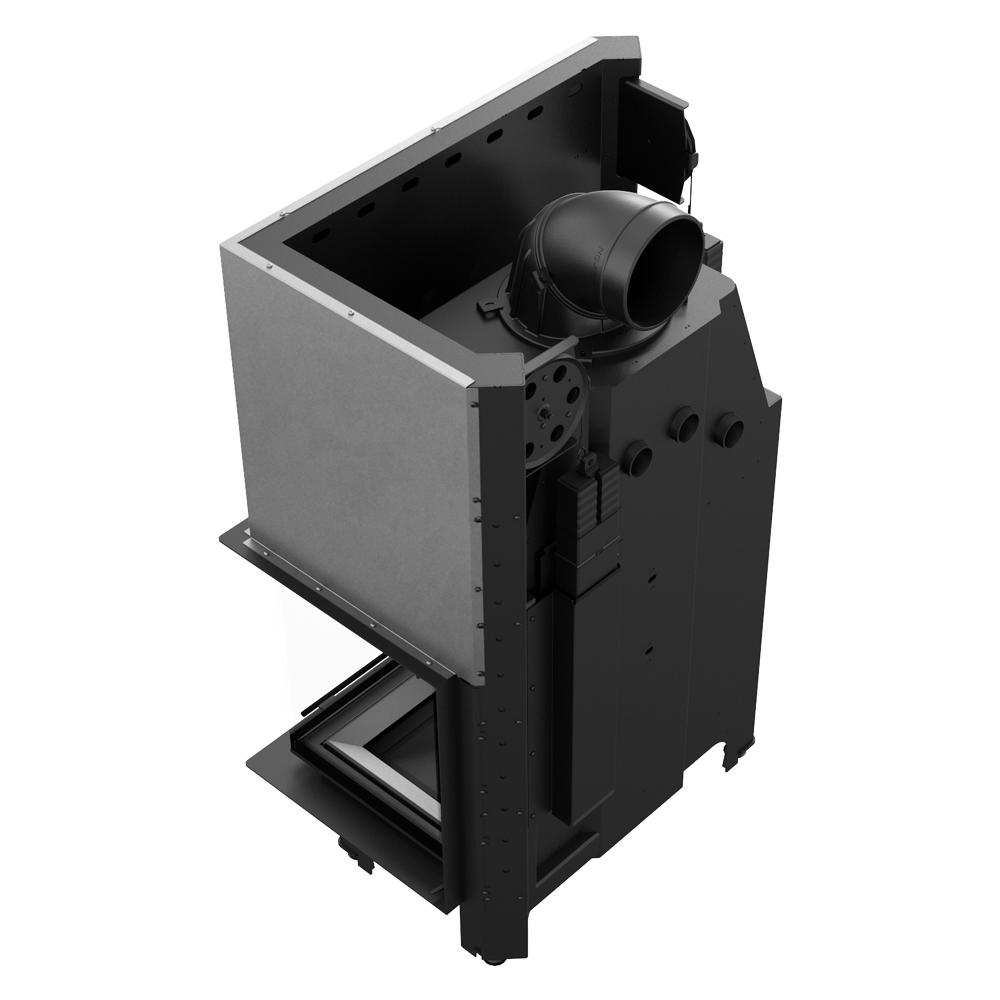 Steel Fireplace KRATKI MBA Right 17 kW Ø 200 Lift-up Black Thermotec