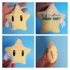 Cute Mushroom Mario Plush Star Hanging Pendant Yellow Cartoon Stuffed Toy