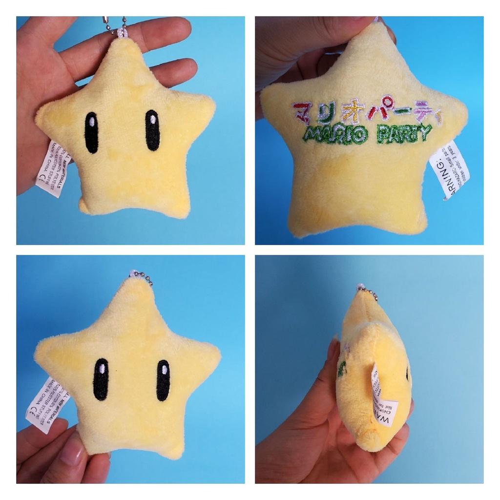 Cute Mushroom Mario Plush Star Hanging Pendant Yellow Cartoon Stuffed Toy