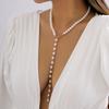 New Temperament Sense, High Sense, Retro Imitation Pearl Long Fringed Necklace, Women's Versatile