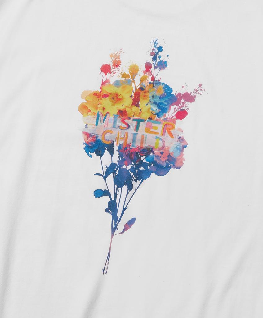 MISTER CHILD Rainbow Flower T-Shirt White