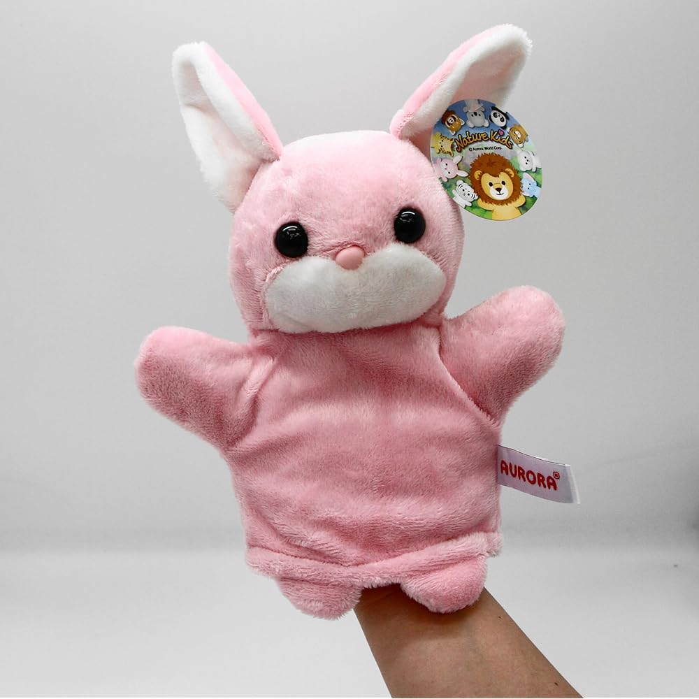Aurora World Plush Hand Puppet Rabbit Soft Toy 30cm