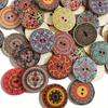 50pcs Retro Wooden Buttons 2 Holes Handwork Sewing Scrapbook Clothing Bosian Style Button DIY Crafts Accessories Decor
