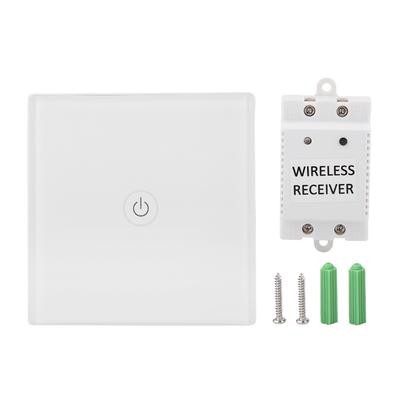 1 Way Wireless Remote Touch Light Wall Switch Panel with Receiver for Smart Home 100-240V (White)