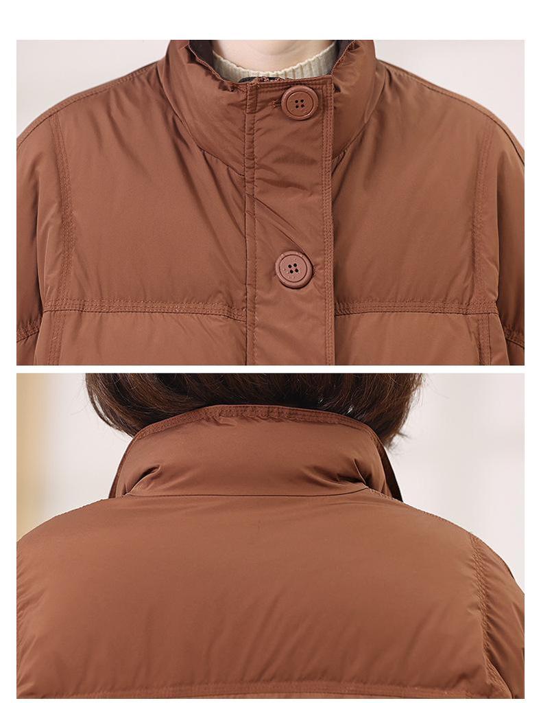 Women's 2024 New Style Thickened Down Jacket - Short, Loose, Petite Fit, White Duck Down, Warm Mom Fashion Coat