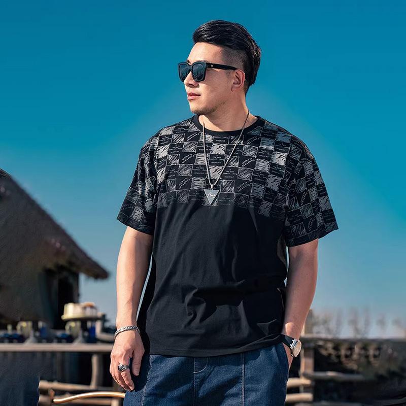 Stretch Fit Anti-wrinkle Loose Men's Short-sleeved Ice Cool Feeling Fashion Short-sleeved Top Cotton Comfortable Lightweight T-shirt