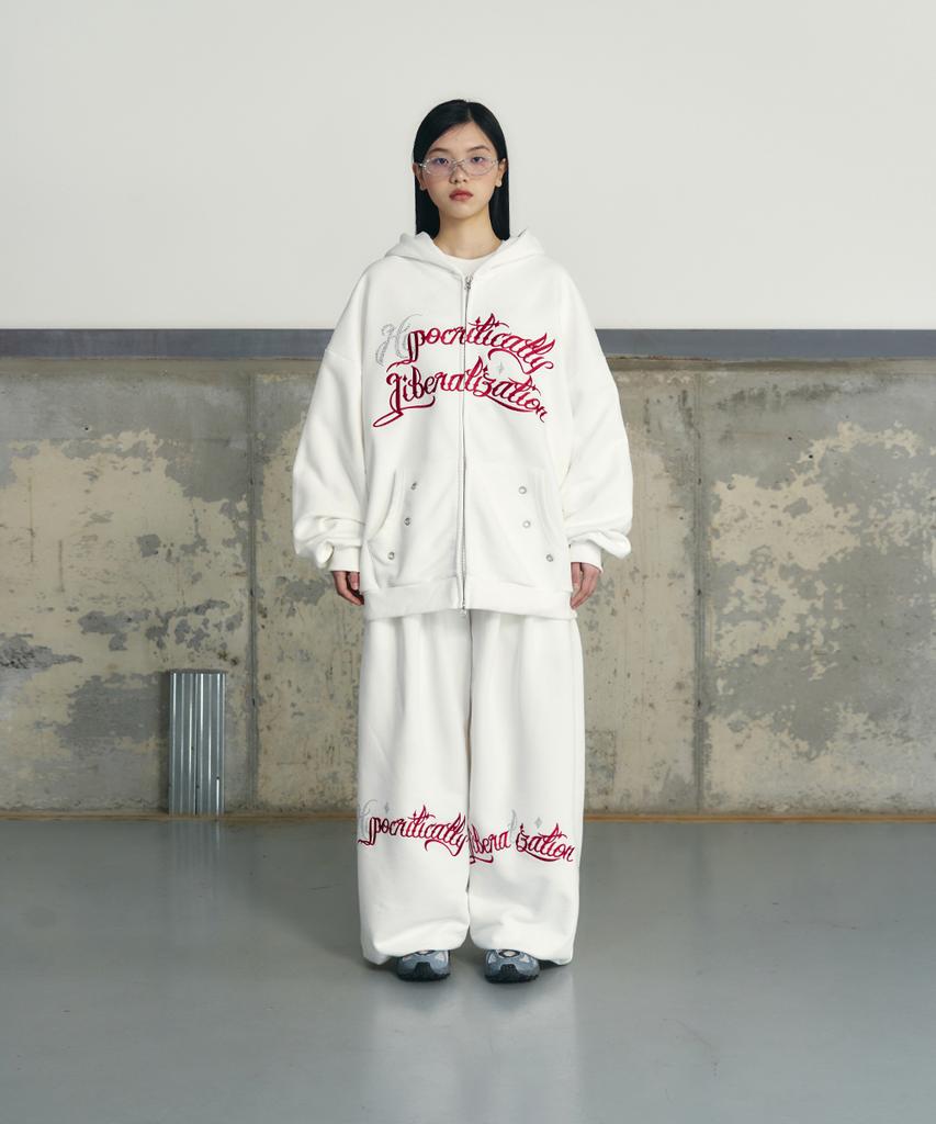 Unusedlab H-Hotfix Zip-Up Hoodie [Ivory]