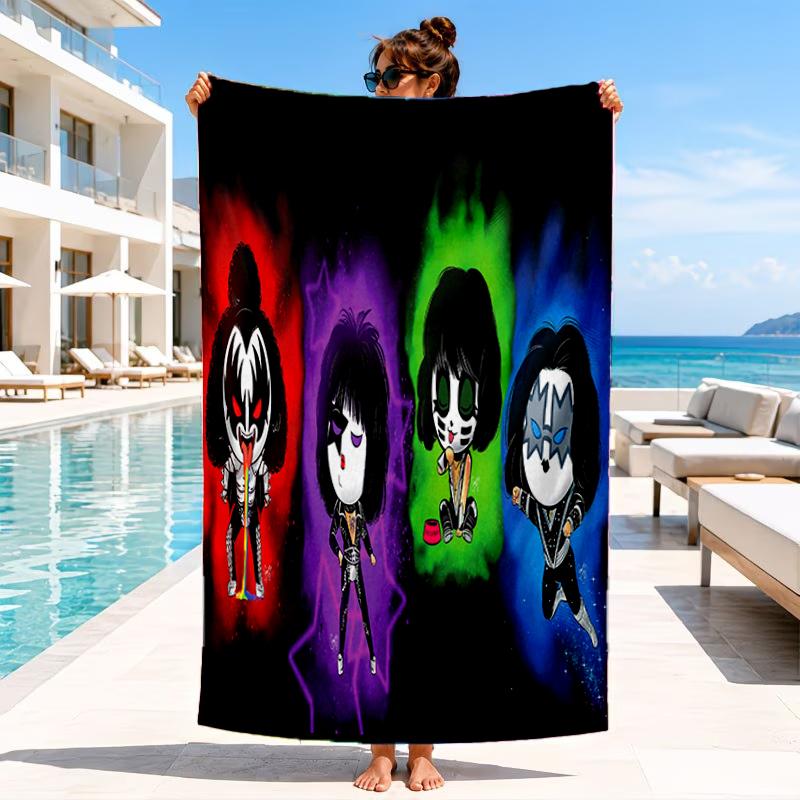 Rock music band Art Beach Towel, Microfiber Beach Towel, Perfect For Pool, Beach, Travel, Home Decor Beach Party Fan gifts